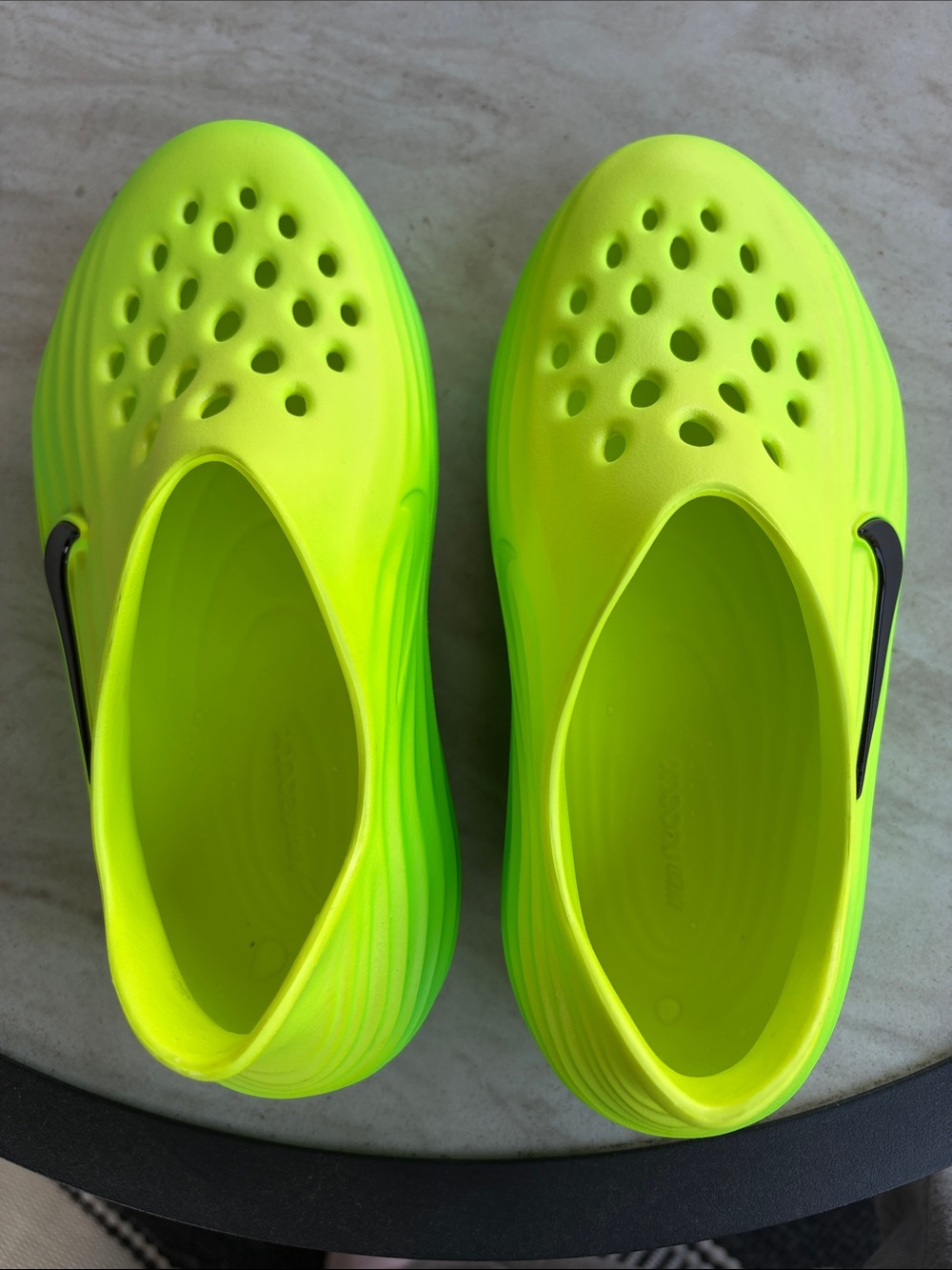 Nike Kids Neon Yellow-Green Slip-On Clog Shoes - Picture 4 of 4